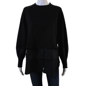 Dear Womens Cotton Long Sleeve Blouse Black Size L